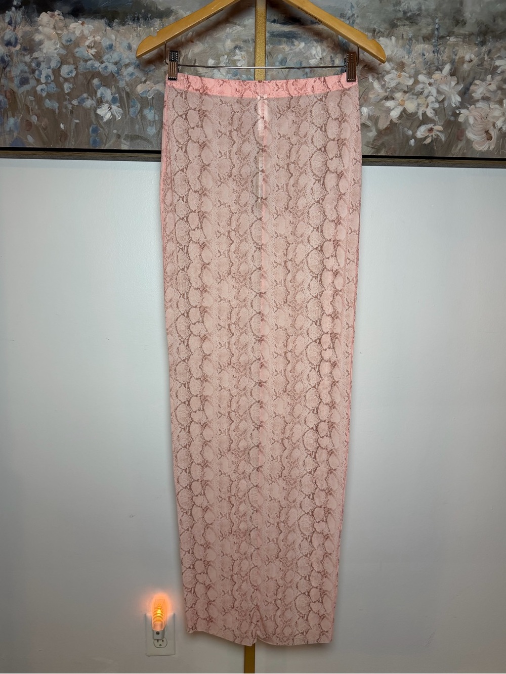 Skims Milky Sheer Long Skirt in Rose Pastel Snakeprint Size XS NWT - Picture 5 of 6